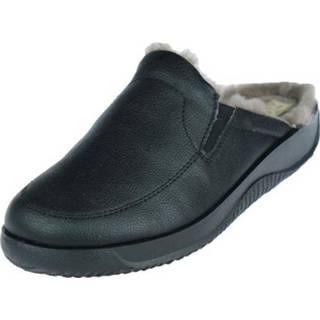 👉 Slippers zwart leer leder herenschoenen mannen Rohde Slipper