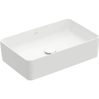 👉 Opzetwastafel wit wastafel collaro Villeroy & Boch rechthoekig 56x36cm z. overloop kraangat ceramic+ stone white