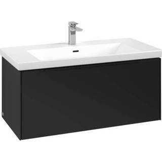 👉 Wastafelonderkast zwarte zwart wastafel onderbouwkast Villeroy & Boch Subway 3.0 met 1 lade greep en softclose 42,9 x 97,3 46,2 cm, volcano black