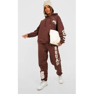 👉 Varsity Trainingspak Met Capuchon, Chocolate