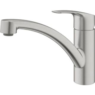 👉 Keukenkraan eurosmart GROHE 1-gats met lage draaibare uitloop 22,7 cm, supersteel