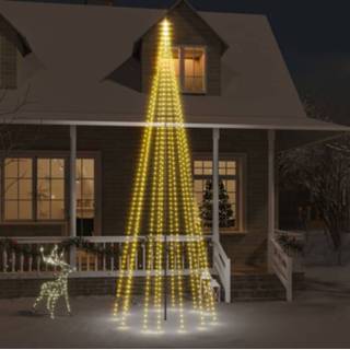 👉 Vlaggenmast kerstboom 732 LED's warmwit 500 cm 8720287069454