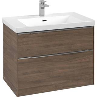 👉 Wastafelonderkast Villeroy & Boch Subway 3.0 met 2 softclose lades 77,2 x 46,2 57,6 cm, arizona oak