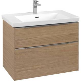 👉 Wastafelonderkast Villeroy & Boch Subway 3.0 met 2 softclose lades 77,2 x 46,2 57,6 cm, nordic oak