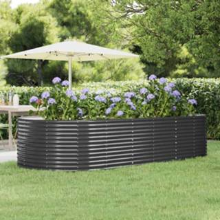 👉 Plantenbak antracietkleurig staal antraciet 291x140x68 cm gepoedercoat 8720286858042