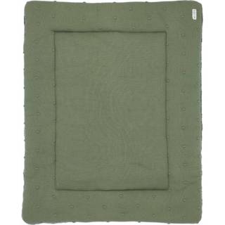 👉 Boxkleed rechthoekig I Knots Forest Green donkergroen Meyco Mini 77 x 97 cm 4054703930788