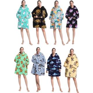 👉 Katjes Animalprint snuggie met capuchon - fleece poncho-katjes & puppies