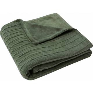 👉 Wieg deken Leaf Green Basic Knit donkergroen Jollein Pure Velvet Wiegdeken 75 x 100 cm 8717329370548