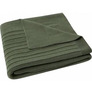 👉 Ledikant deken Leaf Green donkergroen Jollein Pure Knit Ledikantdeken 100 x 150 cm 8717329370517