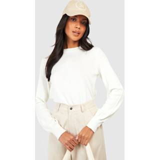 Gebreide trui l ivoor Met Crewneck, Ivory