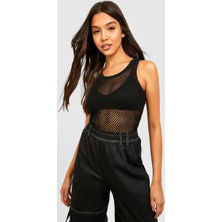 Hemd zwart Mesh Fishnet Hemd, Black