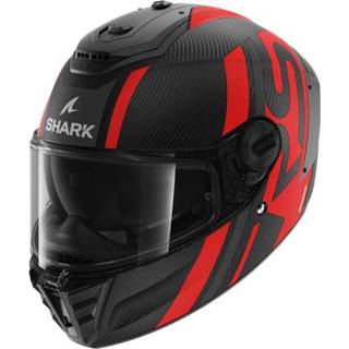 👉 Integraalhelm antraciet rood carbon m active Shark Spartan RS Shawn Mat DAR 3664836633053