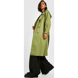 👉 Trenchcoat Met Capuchon, Sage