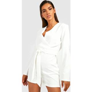 👉 Wikkel Romper Met Blazer Top, Ivory