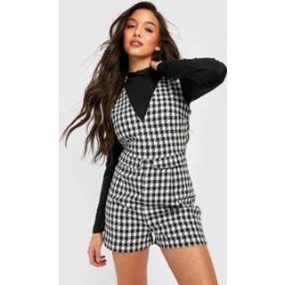 👉 Dogtooth Romper Met Zakken, Black