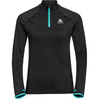 👉 Sport shirt XL zwart vrouwen Odlo - Women's Midlayer 1/2 Zip Axalp Ceramiwarm Sportshirt maat XL, 7613361990489