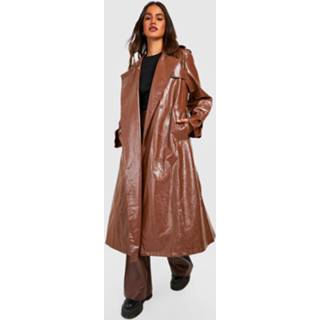 👉 Oversized Vinylen Trenchcoat, Chocolate