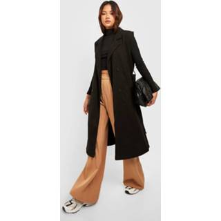 👉 Petite Mouwloze Trenchcoat Met Ceintuur, Black