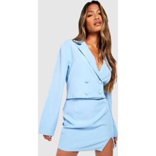 👉 Korte Blazer Met Dubbele Knopen, Powder Blue