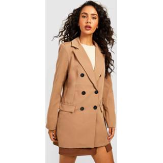 👉 Blazer Met Dubbele Contrasterende Knopen, Camel