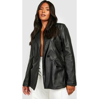 👉 Plus Nepleren Blazer Met Laag Decolleté, Black