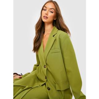 👉 Oversized Blazer Met Nephoornen Knopen, Olive