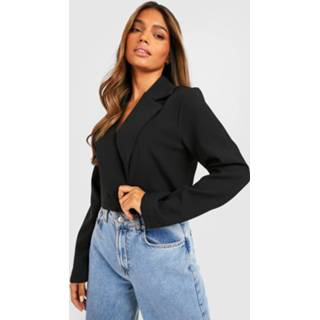 👉 Korte Geweven Basic Wikkel Blazer, Black