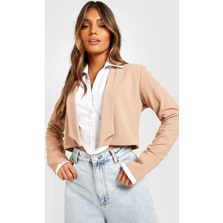 👉 Korte Basic Jersey Blazer, Camel