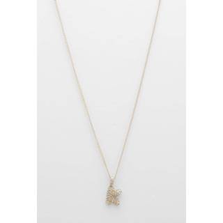 👉 Letter ketting goud One Size Pave Bubble 'K' Ketting, Gold
