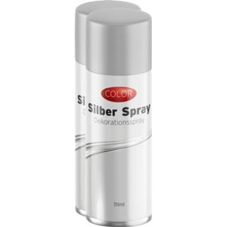 👉 Decoratie spray zilver 2x stuks zilver/zilverspray 111 ml