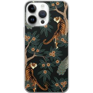 👉 Siliconen hoesje IPhone 14 Pro Max - Tijger jungle 8719573574901