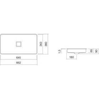 👉 Afdekkap wit wastafel Onderbouw waskom X.plicit Alape UB.RE700.4 onderbouwwaskom rechthoekig 64.5x34.3x6.5cm z. kr.gat overloop + schachtventiel m.