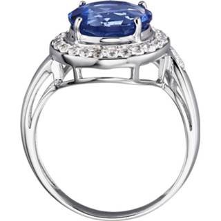 👉 Dames ring zilver blauw vrouwen blauwe Damesring met 1 fluoriet 4055708110311