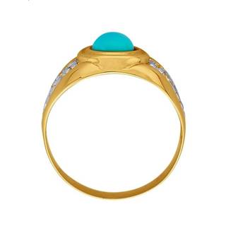 👉 Damesring turkoois diamanten zilver vrouwen met turkoois-cabochon (beh.) en Turquoise 4055708602007
