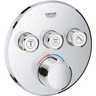 👉 Chroom GROHE Smartcontrol ronde afdekset voor douchekraanmengkraan met omstel,