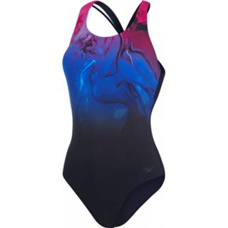 👉 Badpak vrouwen blauw 46 Speedo - Women's Shaping Calypso Printed maat 46, 5053744765280