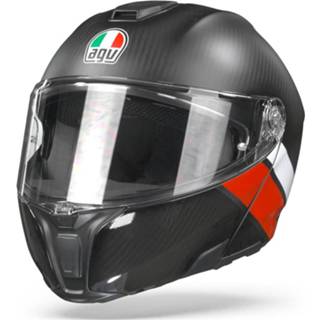 👉 Rood wit carbon s active AGV Sportmodular layer Red White 8051019340658