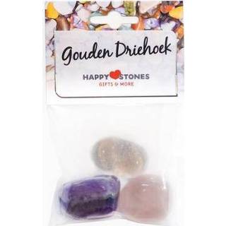 👉 Gouden Happy Stones driehoek 3st 8718503732398