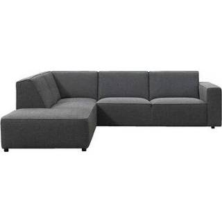 👉 Hoekbank grijs polyester Nolan links - donkergrijs Leen Bakker 8714901817828