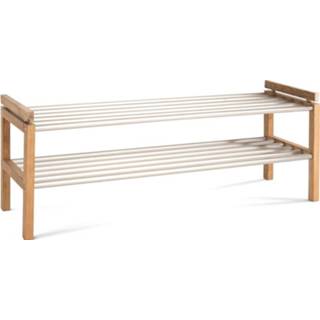 👉 Schoenenrek metalen eiken hout bruin Confetti naturel - 100 x 30 cm 7340126501719