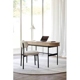 👉 Bureau houten bruin Haddington whitewash - 142 x 47 cm 7340126554104