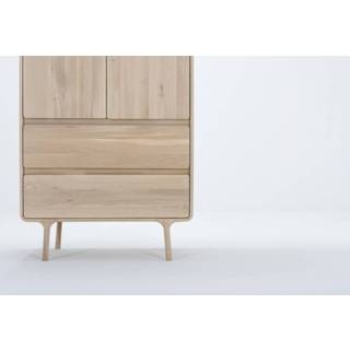 👉 Wardrobe houten hout bruin Fawn kledingkast whitewash - 200 x 90 cm 8720604646870
