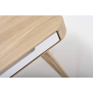 👉 Houten bruin Ena dressing table kaptafel whitewash - 110 x 42 cm 8720604646795