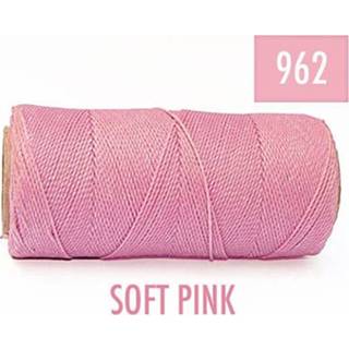 👉 Klos roze polyester active Macrame Koord - ZACHT / SOFT PINK Waxed Cord 914 cm 1mm dik