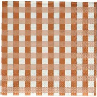 👉 Servet papier terracotta groot active Servetten, papier, geruit, 8720687805478