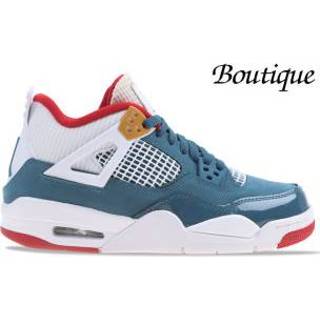 👉 Blauw wit unisex stock vrouwen Nike Air Jordan 4 Retro Blauw/Wit Dames