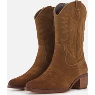 👉 Cowboylaars bruin suede vrouwen Ps poelman Cowboylaarzen 8718708716988