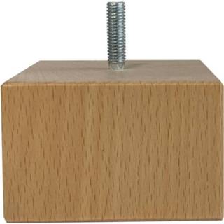 👉 Meubelpoot houten hout houtskleur vierkanten 5 cm (M8) 9500025998920