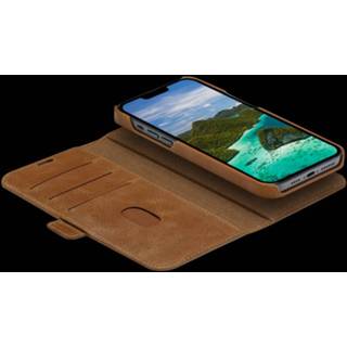 👉 Portemonnee leer vrouwen IPhone effen cognac active Dbramante1928 Leren Wallet Hoesje 14 Plus Lynge Tan 5711428016348