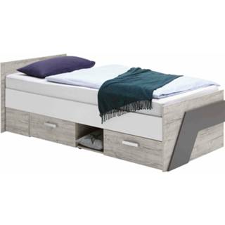👉 Eenpersoonsbed spaanplaat bruin Lando Zandeiken 6097130392338